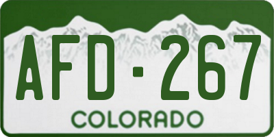 CO license plate AFD267