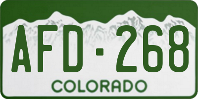CO license plate AFD268
