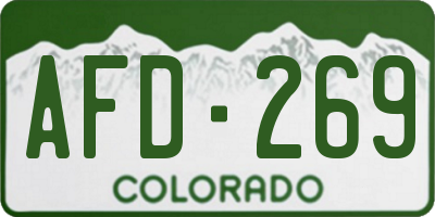 CO license plate AFD269