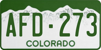 CO license plate AFD273