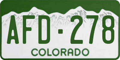 CO license plate AFD278
