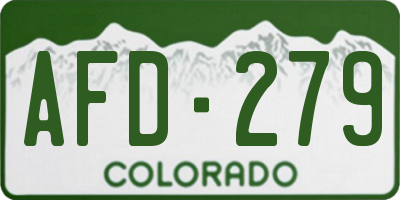 CO license plate AFD279