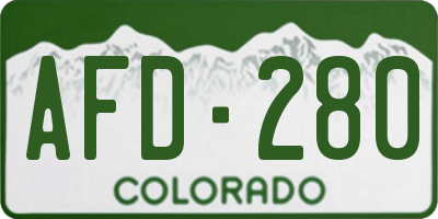 CO license plate AFD280