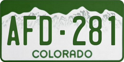 CO license plate AFD281