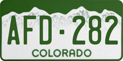CO license plate AFD282