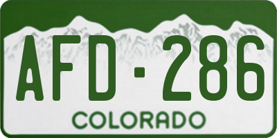 CO license plate AFD286