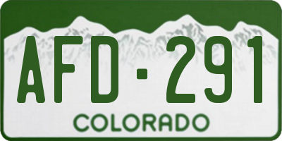 CO license plate AFD291