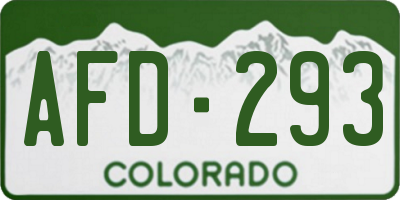 CO license plate AFD293