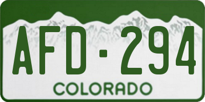 CO license plate AFD294