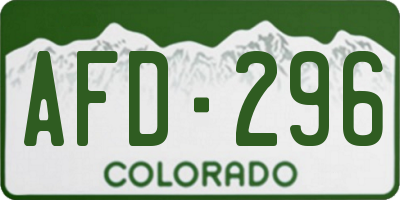 CO license plate AFD296