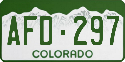 CO license plate AFD297