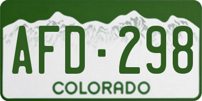 CO license plate AFD298