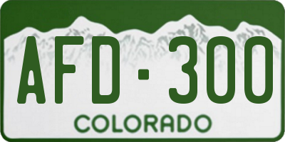 CO license plate AFD300