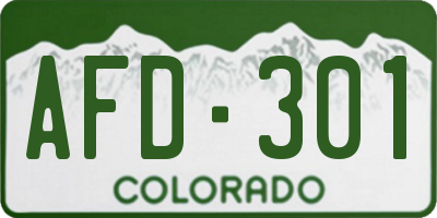 CO license plate AFD301