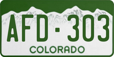 CO license plate AFD303