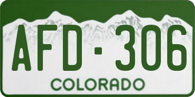 CO license plate AFD306