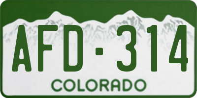 CO license plate AFD314