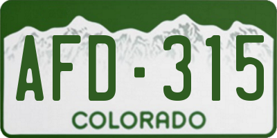CO license plate AFD315
