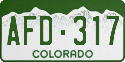 CO license plate AFD317