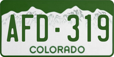 CO license plate AFD319