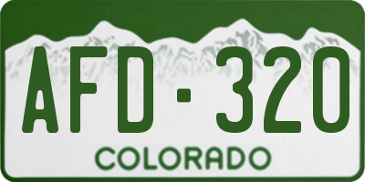 CO license plate AFD320