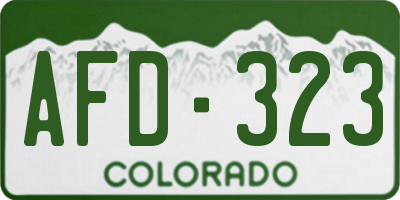 CO license plate AFD323