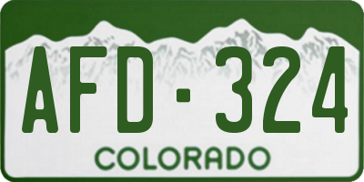 CO license plate AFD324