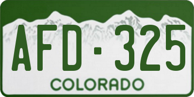 CO license plate AFD325