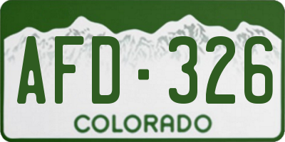 CO license plate AFD326