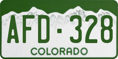 CO license plate AFD328