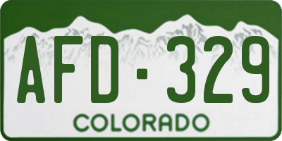 CO license plate AFD329