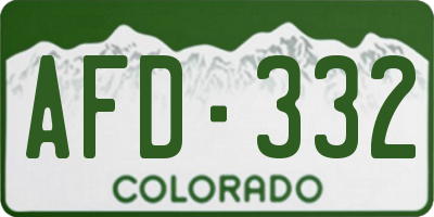 CO license plate AFD332