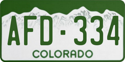 CO license plate AFD334