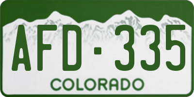 CO license plate AFD335