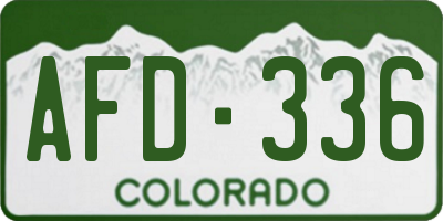 CO license plate AFD336