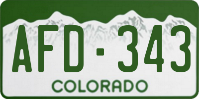 CO license plate AFD343