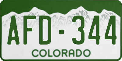 CO license plate AFD344