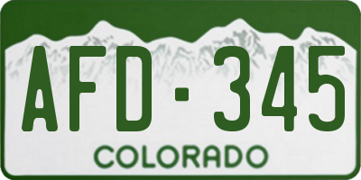 CO license plate AFD345