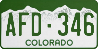 CO license plate AFD346