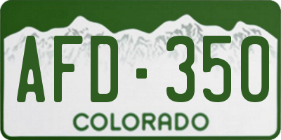 CO license plate AFD350