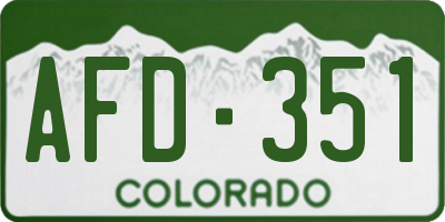 CO license plate AFD351
