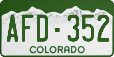 CO license plate AFD352