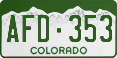 CO license plate AFD353