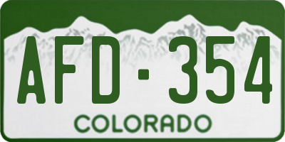 CO license plate AFD354