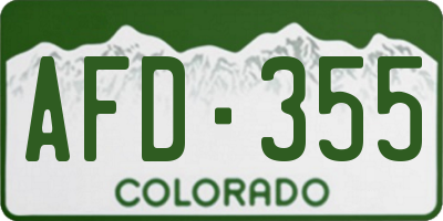 CO license plate AFD355