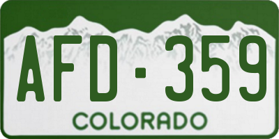 CO license plate AFD359