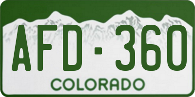 CO license plate AFD360