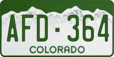 CO license plate AFD364