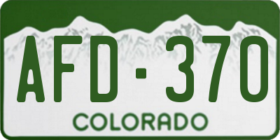 CO license plate AFD370