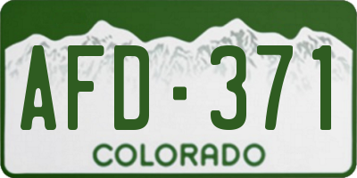 CO license plate AFD371